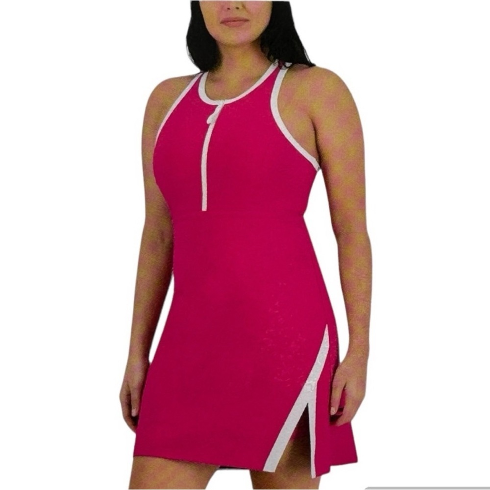 NWT Sage Collective Pink and White Dress size M. Shorts underneath! Sporty!